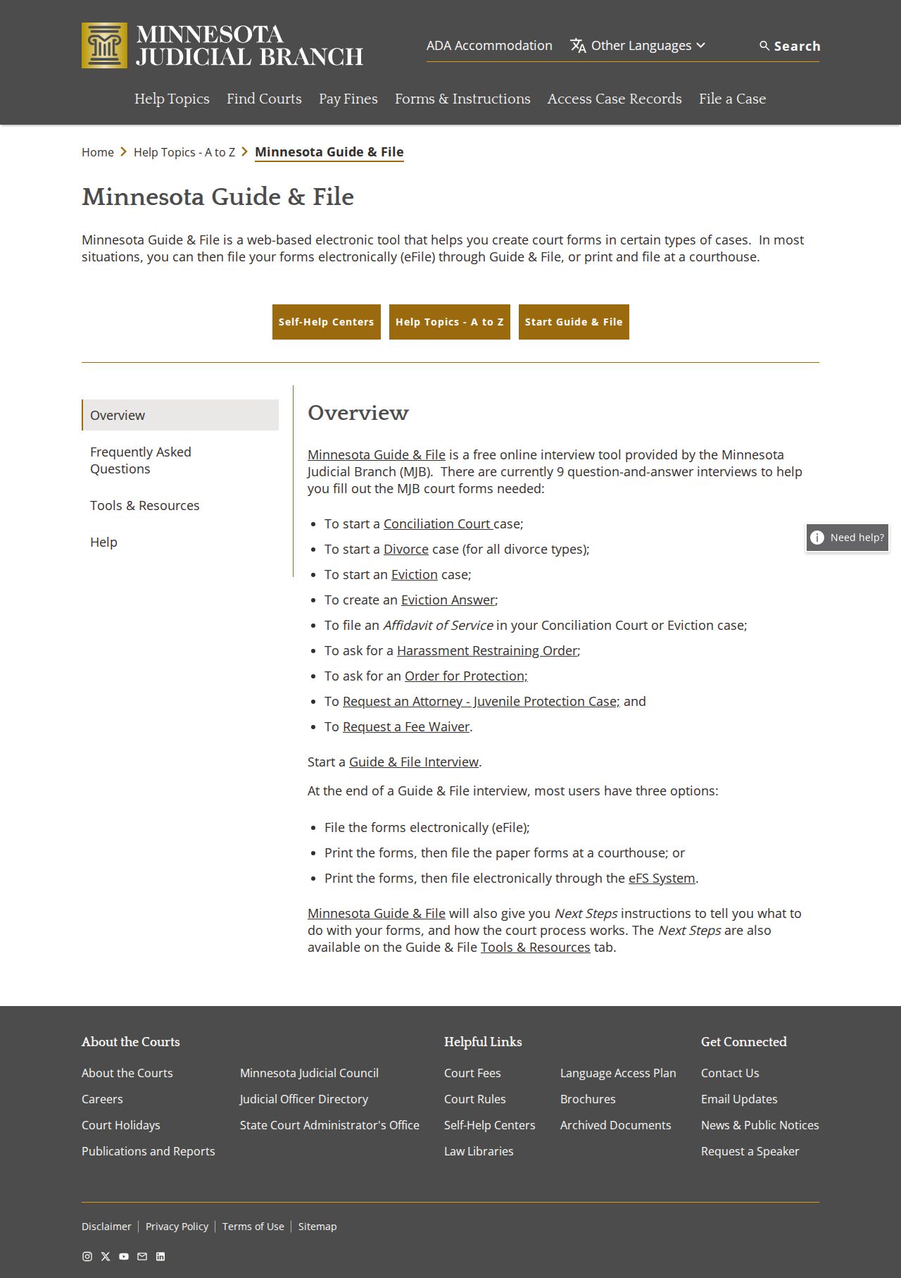 Lake County Civil Docket Minnesota Guide and File form interviews